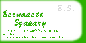 bernadett szapary business card